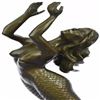 Image 2 : Mermaid Bronze Statue on Marble Base Sculpture