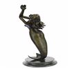 Image 8 : Mermaid Bronze Statue on Marble Base Sculpture