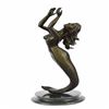 Image 9 : Mermaid Bronze Statue on Marble Base Sculpture