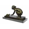 Image 4 : Little Girl Playing With Turtle Bronze Sculpture