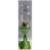 Image 1 : URANIUM GLASS LANTERN W/ A NEW UNMATCHED CHIMNEY