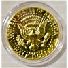 Image 1 : 24KT GOLD PLATED US HALF DOLLAR 1983