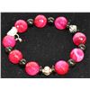 Image 1 : FACETED PINK GLASS BEADS, CRYSTAL CHARM