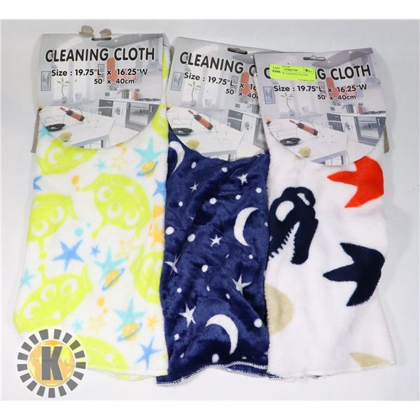 THREE NEW CLEANING CLOTHS