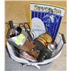 Image 1 : WIRE BASKET WITH MISCELLANEOUS ANTIQUES