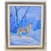 Image 1 : 24 X 20 ORIGINAL WOLF PAINTING SIGNED FRAMED