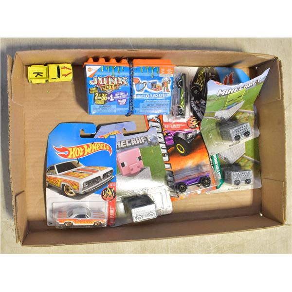 HOT WHEELS, MINECRAFT AND JUNK BOTS ALL TOGETHER