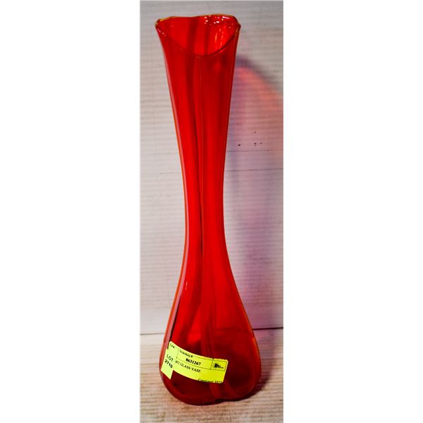 TALL ART GLASS VASE