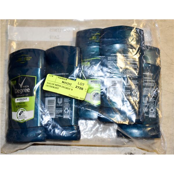 BAG OF MENS DEGREE WORKOUT DEODERANT