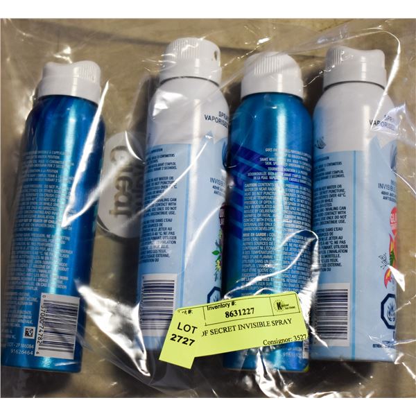 BAG OF SECRET INVISIBLE SPRAY