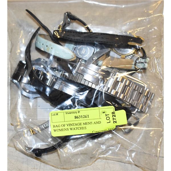 BAG OF VINTAGE MENS AND WOMENS WATCHES