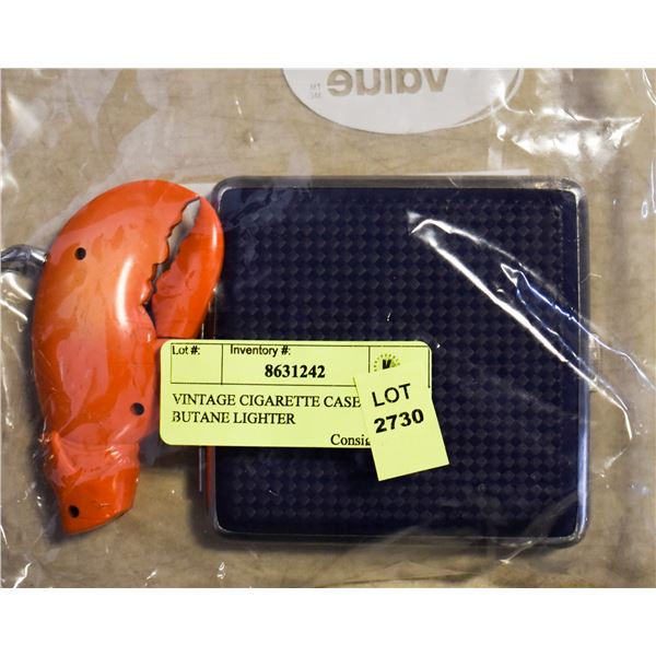 VINTAGE CIGARETTE CASE AND BUTANE LIGHTER