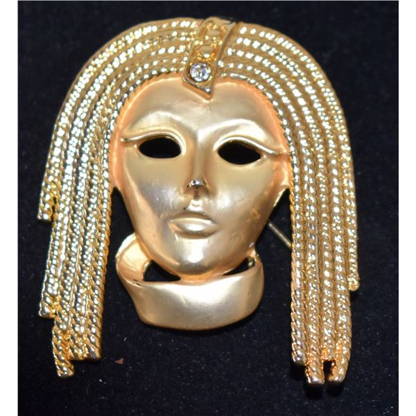 GOLD TONE EGYPTIAN BROOCH