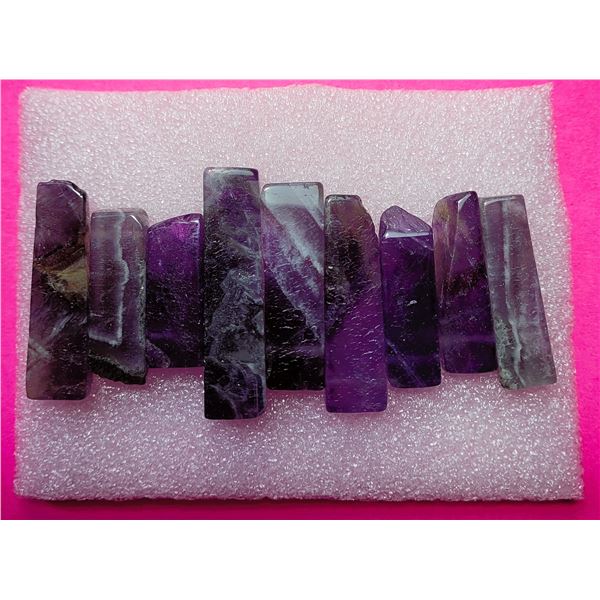 24)  LOT OF 9 PCS OF RECTANGULAR CUT, PRE-DRILLED