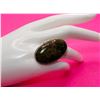 Image 1 : 18)   NATURAL OVAL JASPER STATEMENT RING,  SIZE 9,