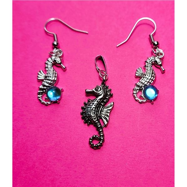 29)  TIBETAN SILVER AND RAINBOW BLUE TITANIUM