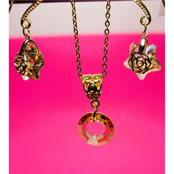 20)  CHAMPAGNE COLORED TITANIUM CRYSTAL DROP