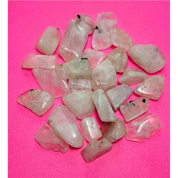 6)  LOT OF  10 CT OF NATURAL POLISHED RAINBOW
