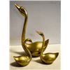 Image 1 : 3 LARGE BRASS SWANS 3 TO 8 INCH