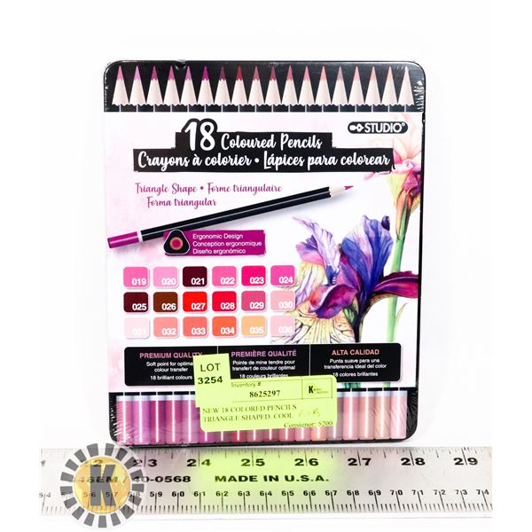 NEW 18 COLORED PENCILS TRIANGLE SHAPED. COOL