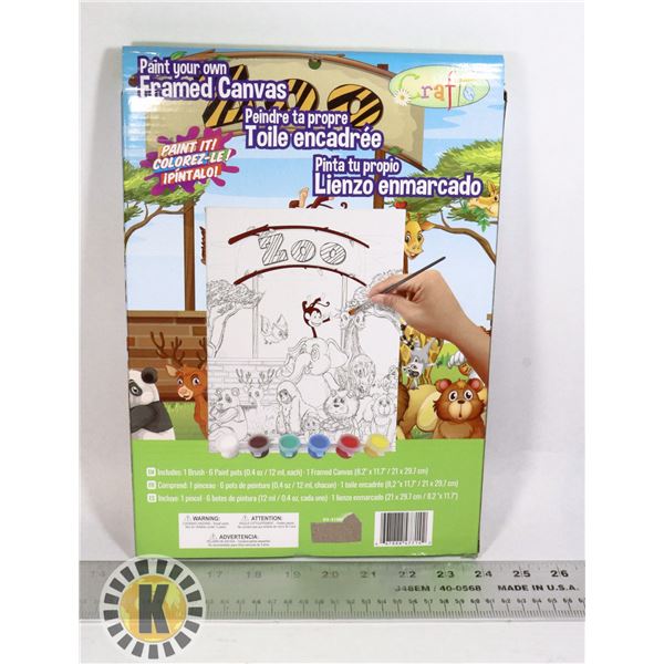 NEW "PAINT YOUR OWN FRAMED CANVAS" ZOO