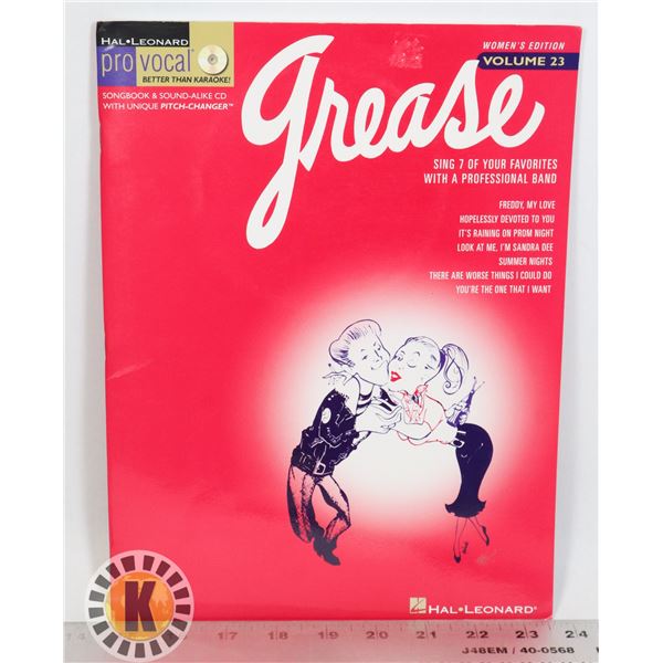 PRO VOCAL SONGBOOK WITH CD FOR GREASE