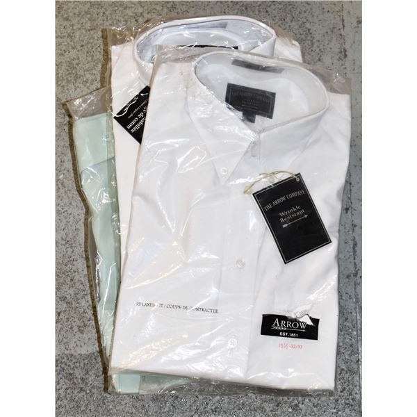 FLAT OF VARIOUS NEW DRESS SHIRTS - VARIOUS SIZES
