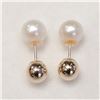 Image 1 : JS212-10 10K F.W. PEARL 2 IN 1 REVERSIBLE EARRINGS