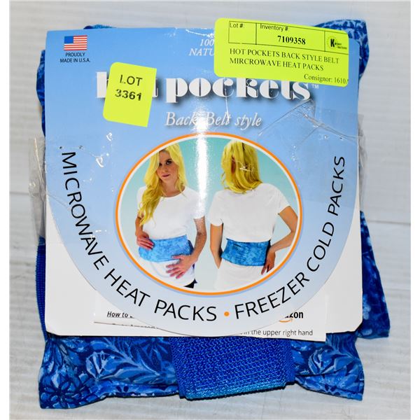 HOT POCKETS BACK STYLE BELT MIRCROWAVE HEAT PACKS