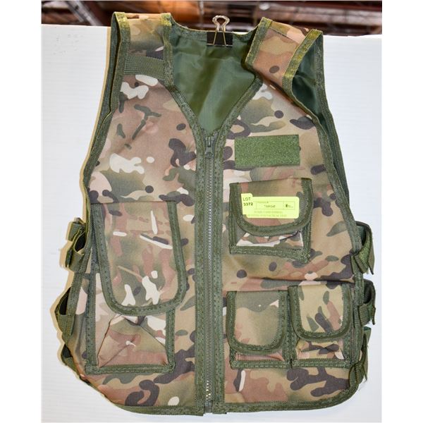 YOUTH SIZE CAMO FISHING, HUNTING AND TACTICAL VEST