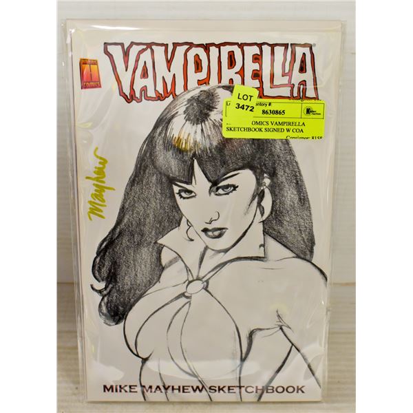 HARRIS COMICS VAMPIRELLA SKETCHBOOK SIGNED W COA