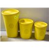 Image 1 : VINTAGE YELLOW THREE CANISTER TUPPERWARE SET