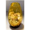 Image 1 : AMBER GLASS VASE FULL OF SEA SHELLS