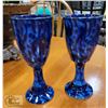 Image 1 : HANDMADE BLUE POTTERY GOBLETS- SIGNED BY ARTIST