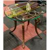 Image 1 : GLASS OVAL END TABLE WITH METAL BASE