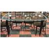 Image 3 : GLASS & METAL DINING TABLE & 6 CHAIRS - 66" X 42"