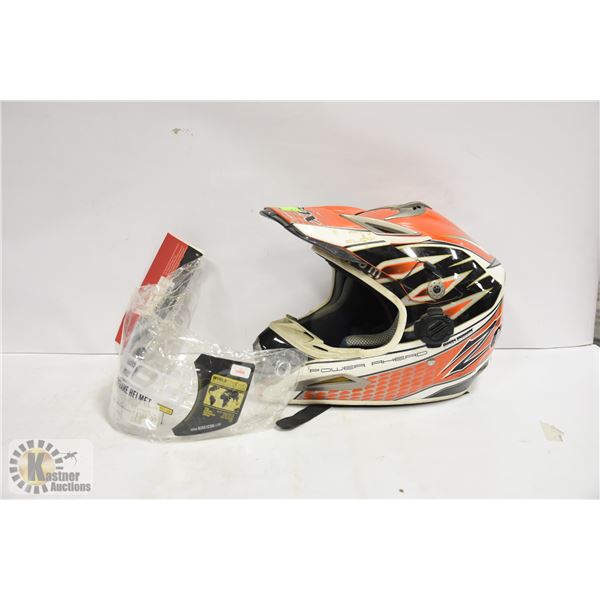 POWER AHEAD HELMET W/ SPARE VISORS