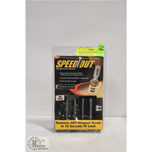 NEW PRO GRADE 4 PIECE SPEED OUT SCREW EXTRACTOR