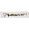 Image 1 : HEAVY .925 SILVER BRACELET WITH 17 SILVER CHARMS