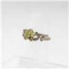 Image 2 : .925 SILVER RING WITH GREEN STONES SIZE 7