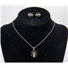 Image 1 : .925 SILVER SPIDER NECKLACE WITH EARRINGS