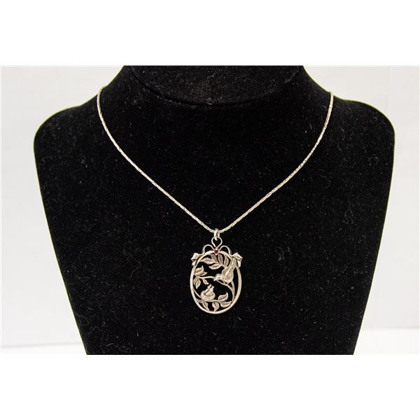 .925 SILVER BOX CHAIN WITH DOVE PENDANT