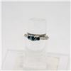 Image 2 : 14K WHITE GOLD RING WITH BLUE SAPPHIRES SIZE 6.75