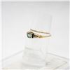 Image 2 : 14K GOLD RING WITH AQUAMARINE SIZE 7.5 CUT SHANK