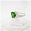 Image 2 : .925 SILVER RING WITH GREEN HEART STONE SIZE 9