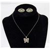 Image 1 : .925 SILVER BUTTERFLY NECKLACE + EARRINGS