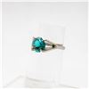 Image 2 : .925 SILVER RING WITH LARGE GREEN STONE SIZE 6