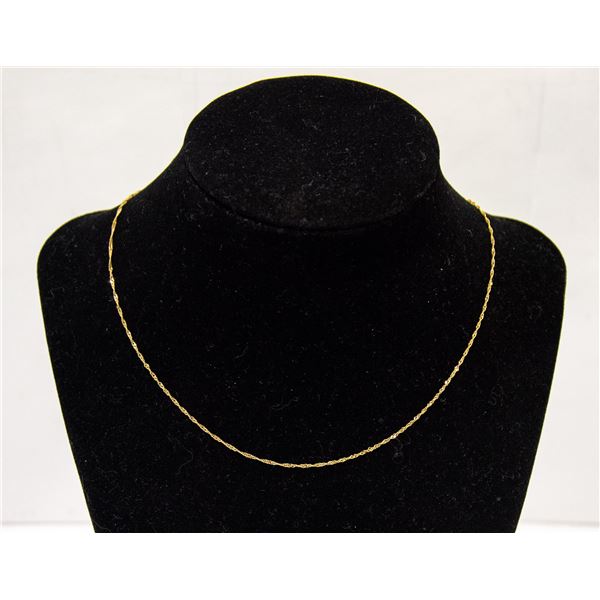10K GOLD LINK CHAIN APPROX 16" LONG