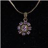 Image 2 : .925 SILVER & AMETHYST PENDANT ON 16" LONG CHAIN