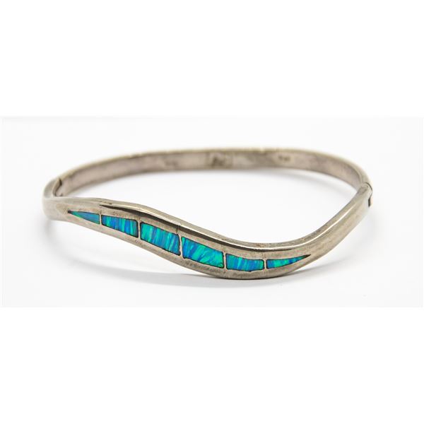 .925 SILVER BRACELET WITH BLUE INLAY